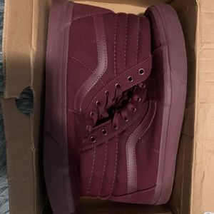 Burgundy high top vans